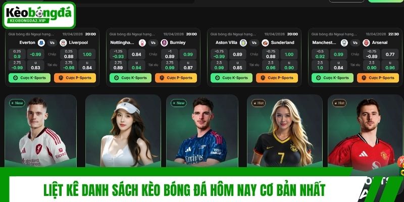Kèo Bóng Đá Hôm Nay - Cập Nhật Tỷ Lệ Kèo Nhanh Chuẩn Nhất 3 Liệt kê danh sách kèo bóng đá hôm nay cơ bản nhất